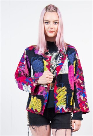 90'S PATCHWORK STYLE HIPPIE FESTIVAL JACKET