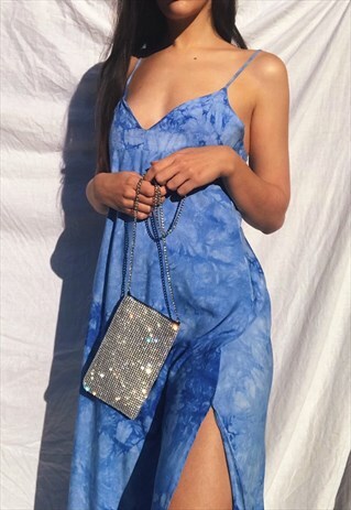 SLIP DRESS IN TIE DYE AND MIDI LENGTH