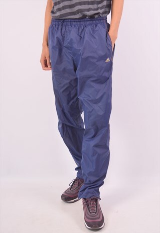 VINTAGE ADIDAS TRACKSUIT TROUSERS NAVY BLUE