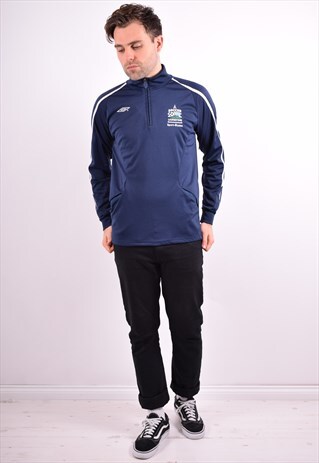 UMBRO MENS VINTAGE TRACKSUIT TOP SMALL BLUE 90'S