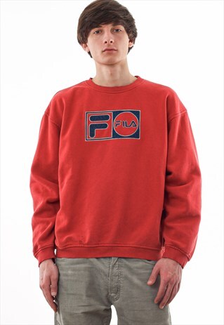 VINTAGE FILA CREW NECK 90S RED BIG LOGO