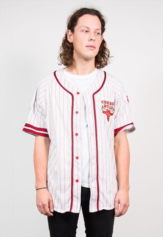 VINTAGE 90'S CHICAGO BULLS NBA BASEBALL STYLE JERSEY