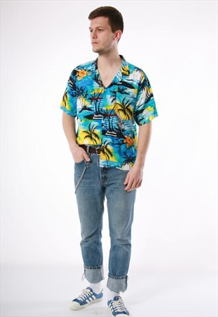90S VINTAGE HAWAII SUMMER BEACH OLDSCHOOL SHIRT 13733