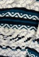 VINTAGE KNITTED JUMPER ABSTRACT PATTERNED GRANDAD SWEATER