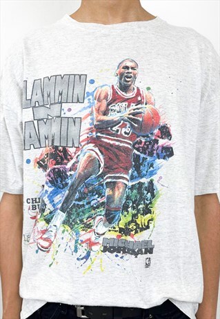VINTAGE 90S SLAMMIN JAMMIN MICHAEL JORDAN OFFICIAL FAN TEE