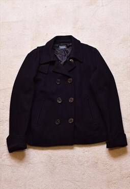 Women's Vintage Polo Jeans Co Black Wool Mix Jacket
