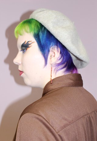 PARISIAN STYLE SPARKLY BEIGE WOOL BERET