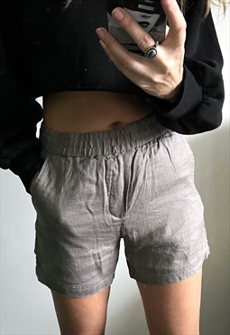 Washed Linen Mini Unisex Shorts XS