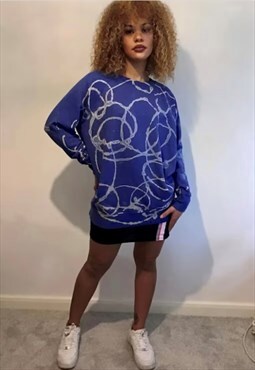 90s baggy oversized blue acid wash sweatshirt 