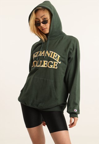 VINTAGE CHAMPION PRINTED COLLEGE HOODIE