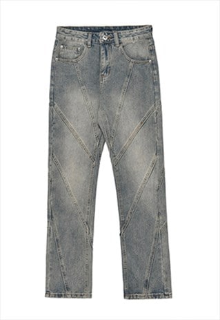 BLUE WASHED PANTS JEANS TROUSERS