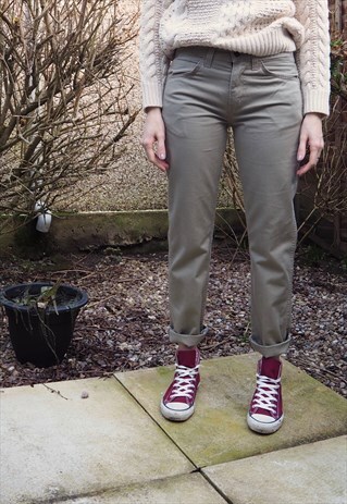 VINTAGE LEVIS 511 HIGH WAISTED CHINO TROUSERS SAND 31W 30L