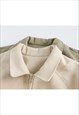 AVIATOR JACKET FAUX LEATHER SOLID PREPPY PU BOMBER IN CREAM