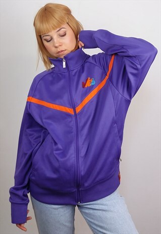 VINTAGE NIKE FCB MES COLLECTION TRACK JACKET IN PURPLE
