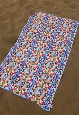 Blue Sicilian Ortigia beach towel