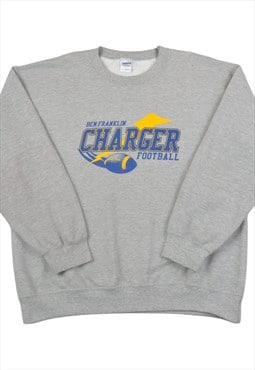 Vintage Ben Franklin Charger Football Sweatshirt Grey Large