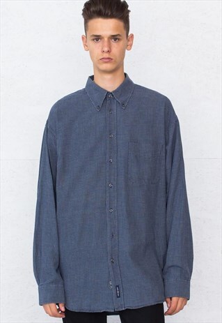 VINTAGE BLUE GANT RUGGER LONG SLEEVE FLANNEL SHIRT