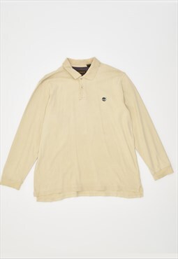 Vintage 90's Timberland Long Sleeve Polo Shirt Beige