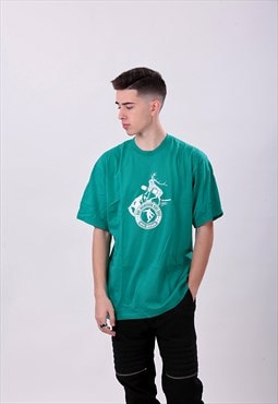 RUSSELL Vintage Green T-Shirt. Size: XL