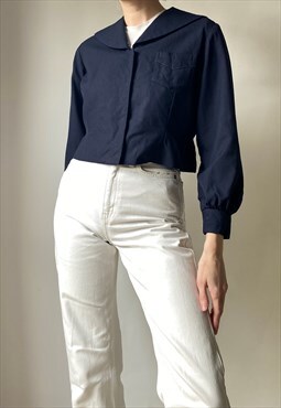 Vintage Navy Wool Seifuku Sailor Top Size XS/S