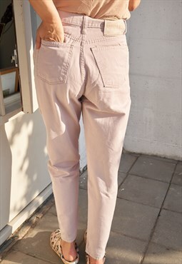 Vintage Light Rose Pink Beaver Jeans High Waist