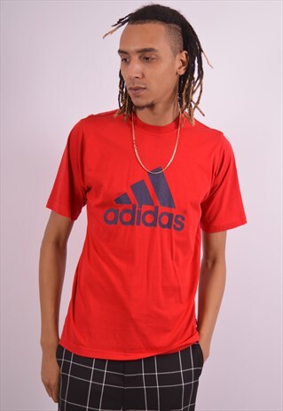 VINTAGE ADIDAS T-SHIRT TOP RED