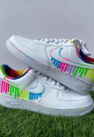 CUSTOMISED AIR FORCE 1S - RAINBOW DRIP