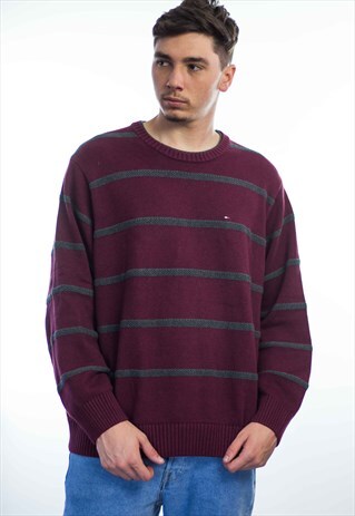 VINTAGE TOMMY HILFIGER LOGO JUMPER SWEATER 90S XL 24.7