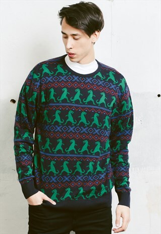 VINTAGE DINOSAUR PRINT JUMPER