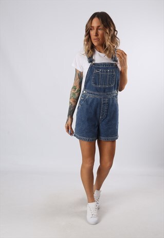 DENIM DUNGAREE SHORTS GAP VINTAGE UK 8 (5EE)