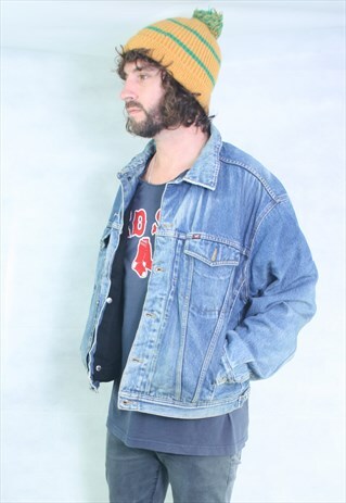 VINTAGE 80'S USA DENIM LINED WINTER OVERSIZED JACKET