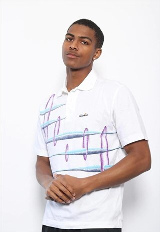 VINTAGE ELLESSE LOGO POLO SHIRT WHITE