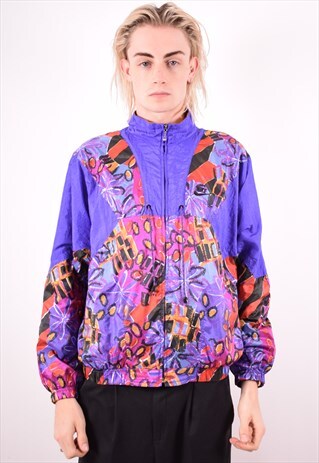 NIKE MENS VINTAGE TRACKSUIT TOP JACKET LARGE PURPLE 90S