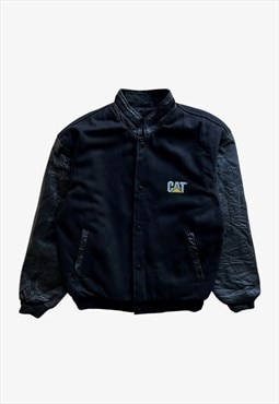 Vintage Men's Caterpillar CAT Leather Varsity Jacket