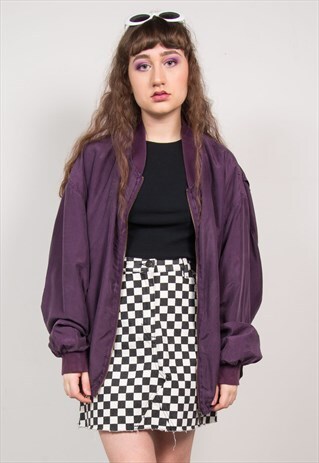 VINTAGE 90'S PURPLE SILK BOMBER JACKET