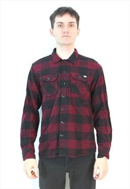 Flannel Button Up Over Shirt Long Sleeved Cotton Check Plaid
