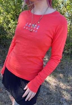 Vintage 90s Y2K Colors Long Sleeve Top