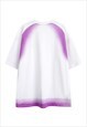 NEON PAINTED T-SHIRT PURPLE WHITE TOP GRUNGE TIE-DYE TEE