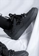 CHUNKY SOLE SNEAKERS HIGH PLATFORM BUTTERFLY SHOES IN BLACK
