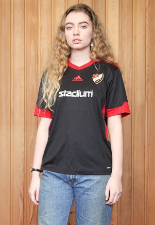 VINTAGE 1990S BLACK ADIDAS FOOTBALL SHIRT