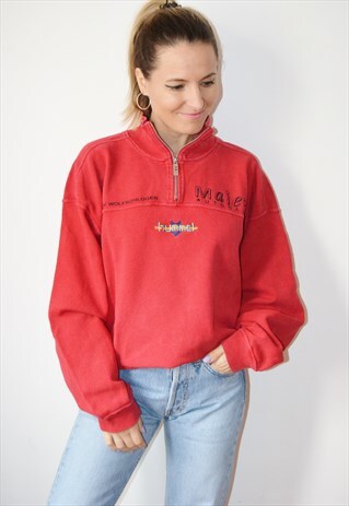 90S HUMMEL VINTAGE RACING 1/4 ZIP SWEATSHIRT MADE IN GREECE