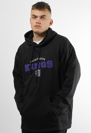 VINTAGE NBA SACRAMENTO KINGS BASKETBALL BLACK HOODIE