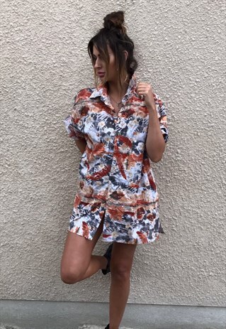 PATTERNED OVERSIZED RETRO VINTAGE UNISEX FESTIVAL SHIRT