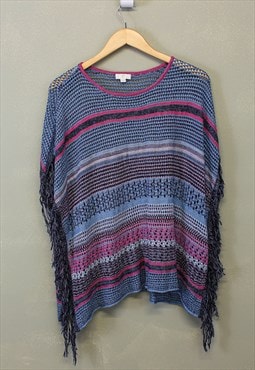 Vintage Y2K Knitted Sweater Multicolour With Tassels