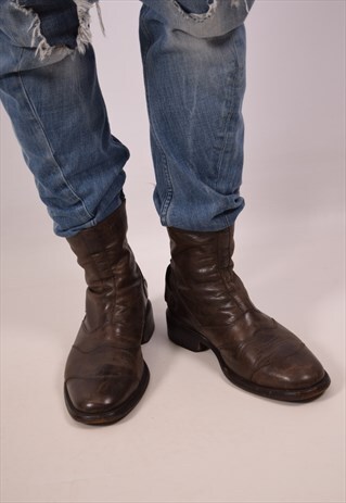 VINTAGE BELSTAFF LEATHER BOOTS BROWN