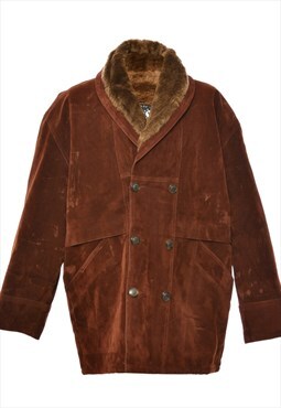 Vintage Beyond Retro Double Breasted Dark Brown Coat - L