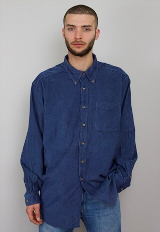 VINTAGE BLUE CORDUROY SHIRT