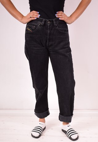 DIESEL WOMENS VINTAGE JEANS W29 L31 BLACK 90S