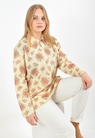 VINTAGE 70'S BLOUSE IN FLOWER PRINT