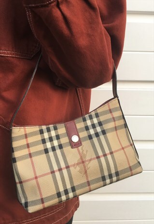 WOMENS BURBERRY HANDBAG BEIGE PATTERNED NOVA CHECK BAG